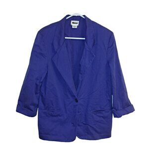 Leslie Fay Sportswear Women’s Size 12 Blue 3/4 Sleeve Suit Jacket Blazer